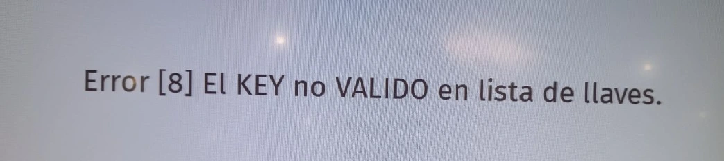 Pantalla de error